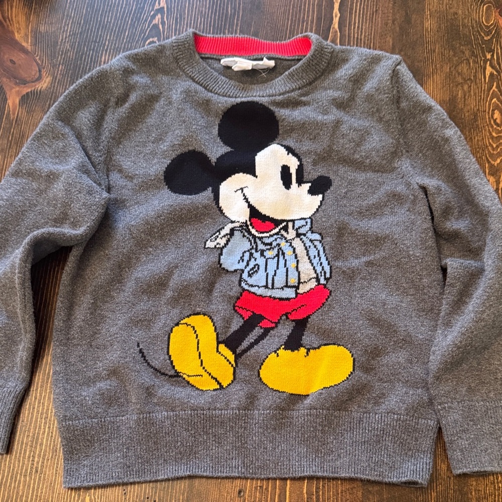 GAP Gray Sweater with Mickey Mouse Design